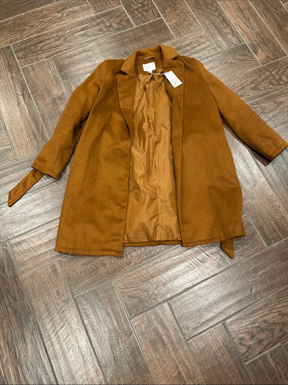 a new day Women's Rust Belted Trench Coat